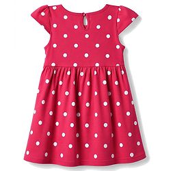 Babyhug Cotton Knit Half Sleeves Frocks with Bunny & Polka Dots Print Pack of 2 - Red & Lilac