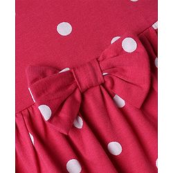 Babyhug Cotton Knit Half Sleeves Frocks with Bunny & Polka Dots Print Pack of 2 - Red & Lilac