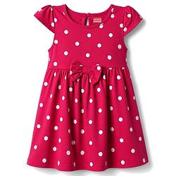 Babyhug Cotton Knit Half Sleeves Frocks with Bunny & Polka Dots Print Pack of 2 - Red & Lilac