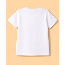 Babyhug 100% Cotton Knit Half Sleeves Dino & Car Printed T-Shirt & Shorts Night Suit - White