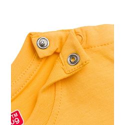 Babyhug 100% Cotton Knit Half Sleeves T-Shirt & Striped Shorts Night Suit with Crocodile & Cub Print - Yellow