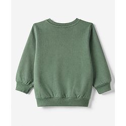 Babyhug Fleece Knit Sweatshirt with Full Sleeves and Bear Patch - Green