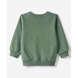 Babyhug Fleece Knit Sweatshirt with Full Sleeves and Bear Patch - Green