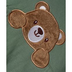Babyhug Fleece Knit Sweatshirt with Full Sleeves and Bear Patch - Green