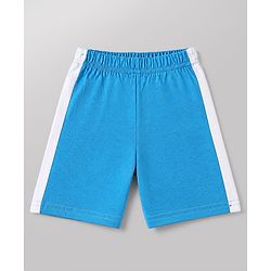 Babyhug Cotton Knit Half Sleeves Short Set With Varsity Print - Blue