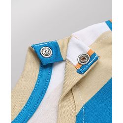 Babyhug Cotton Knit Half Sleeves Short Set With Varsity Print - Blue