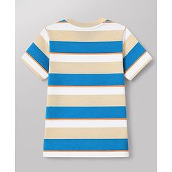 Babyhug Cotton Knit Half Sleeves Short Set With Varsity Print - Blue
