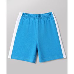 Babyhug Cotton Knit Half Sleeves Short Set With Varsity Print - Blue