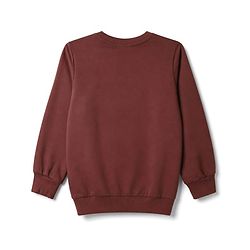 Babyhug Heavy Gauge 100% Cotton Terry Knit Full Sleeves Sweatshirt With Text & Bear Print - Dark Brown