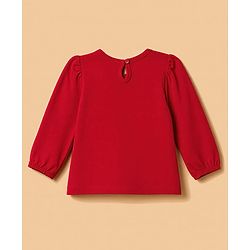 Babyhug Cotton Knit Full Sleeves Puffed T-Shirts With Rainbow & Text Print Pack Of 3 - Red & Lavender