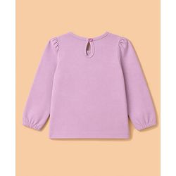 Babyhug Cotton Knit Full Sleeves Puffed T-Shirts With Rainbow & Text Print Pack Of 3 - Red & Lavender