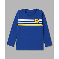 Babyhug 100% Cotton Knit Full Sleeves T-Shirts with Striped & Text Print Pack of 3 - White Blue & Red
