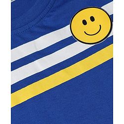 Babyhug 100% Cotton Knit Full Sleeves T-Shirts with Striped & Text Print Pack of 3 - White Blue & Red