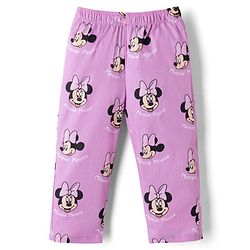 Babyhug Disney 100% Cotton Knit Full Sleeves Front Open Co- Ords Pyjama Night Suit With Mickey and Friends Disney Print -Lavender