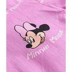 Babyhug Disney 100% Cotton Knit Full Sleeves Front Open Co- Ords Pyjama Night Suit With Mickey and Friends Disney Print -Lavender