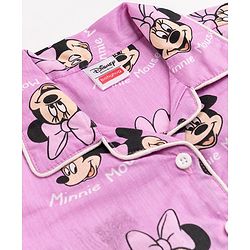 Babyhug Disney 100% Cotton Knit Full Sleeves Front Open Co- Ords Pyjama Night Suit With Mickey and Friends Disney Print -Lavender