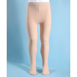 Cute Walk by Babyhug Cotton Knit Full Length Solid Anti Bacterial Tights - Beige