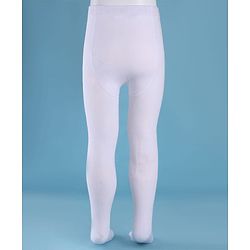 Cute Walk by Babyhug Cotton Knit Full Length Solid Anti Bacterial Tights - White