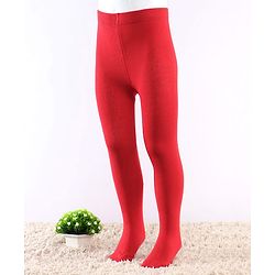 Cutewalk by Babyhug Non Terry Knit Anti-bacterial Tights -Red