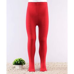 Cutewalk by Babyhug Non Terry Knit Anti-bacterial Tights -Red