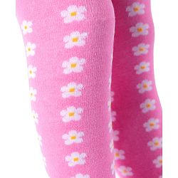 Cutewalk by Babyhug Non Terry Knit Anti-bacterial Tights With Floral Design -Pink