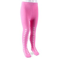 Cutewalk by Babyhug Non Terry Knit Anti-bacterial Tights With Floral Design -Pink