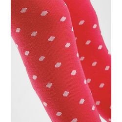 Cute Walk By Babyhug Non Terry Knit Anti-Bacterial Tights With Polka Dot Design - Maroon