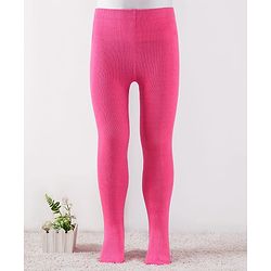 Cutewalk by Babyhug Non Terry Knit Anti-bacterial Tights -Dark Pink