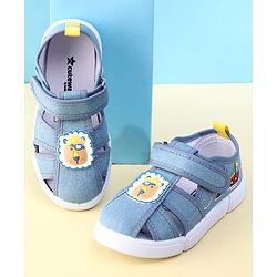 Cute Walk by Babyhug Velcro Closure Sandal With Lion Applique - Blue