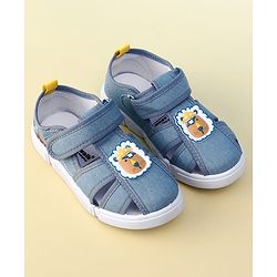 Cute Walk by Babyhug Velcro Closure Sandal With Lion Applique - Blue