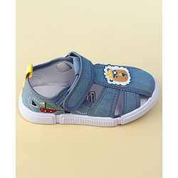 Cute Walk by Babyhug Velcro Closure Sandal With Lion Applique - Blue