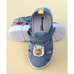 Cute Walk by Babyhug Velcro Closure Sandal With Lion Applique - Blue