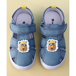 Cute Walk by Babyhug Velcro Closure Sandal With Lion Applique - Blue