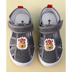 Cute Walk by Babyhug Velcro Closure Sandal With Lion Applique - Blue