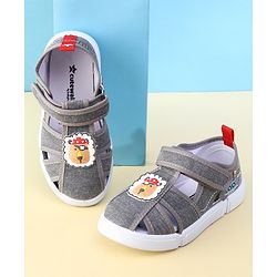 Cute Walk by Babyhug Velcro Closure Sandal With Lion Applique - Blue