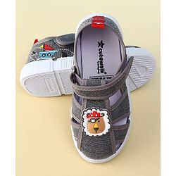 Cute Walk by Babyhug Velcro Closure Sandal With Lion Applique - Blue
