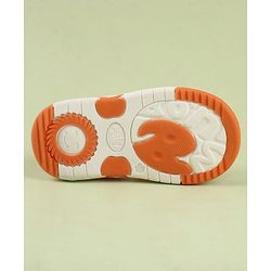 Cute Walk by Babyhug Velcro Closure Printed Musical Sandal With Vehicles & Dino Applique - Olive Green