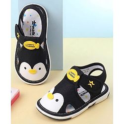 Cute Walk by Babyhug Velcro Closure Musical Sandal With Animal Design - Black