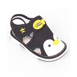 Cute Walk by Babyhug Velcro Closure Musical Sandal With Animal Design - Black