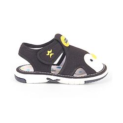 Cute Walk by Babyhug Velcro Closure Musical Sandal With Animal Design - Black
