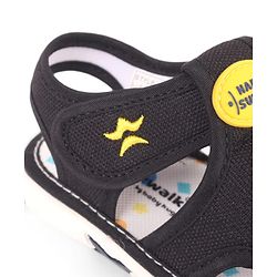 Cute Walk by Babyhug Velcro Closure Musical Sandal With Animal Design - Black