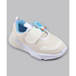 Cute Walk by Babyhug Velcro Closure Sneaker Shoes With Astronaut Applique - White