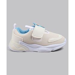 Cute Walk by Babyhug Velcro Closure Sneaker Shoes With Astronaut Applique - White