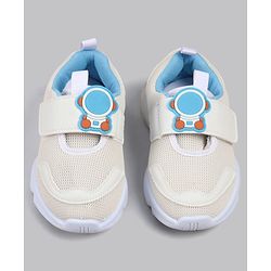 Cute Walk by Babyhug Velcro Closure Sneaker Shoes With Astronaut Applique - White