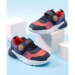 Cute Walk by Babyhug Velcro Closure Sneaker Shoes With Sports Text Print - Navy Blue