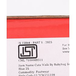 Cute Walk by Babyhug Velcro Closure Sneaker Shoes With Sports Text Print - Navy Blue
