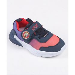 Cute Walk by Babyhug Velcro Closure Sneaker Shoes With Sports Text Print - Navy Blue