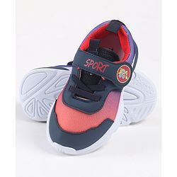 Cute Walk by Babyhug Velcro Closure Sneaker Shoes With Sports Text Print - Navy Blue