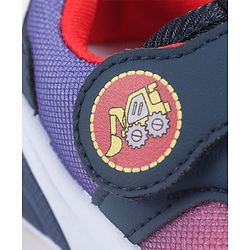 Cute Walk by Babyhug Velcro Closure Sneaker Shoes With Sports Text Print - Navy Blue