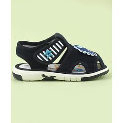 Cute Walk by Babyhug Velcro Closure Sandals With Dino Applique - Navy Blue